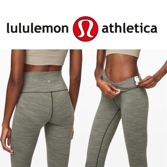 Lululemon Wunder Under Crop High Rise Size 4 Wee Are From Space Sage Dark Olive - Picture 2 of 8